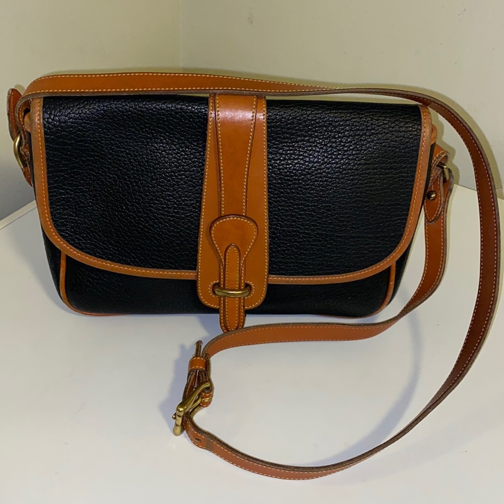 Dooney & Bourke Vintage Brown Leather Flap Crossbody Shoulder Bag - Picture 3 of 12